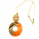 Les Tr&eacute;sors De Lily [L5137] - Sautoir 'Kilimanjaro' orange beige oranžinė