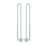 Les Tr&eacute;sors De Lily [N3034] - Boucles Argent 'Flora' blanc argent&eacute; (rhodi&eacute;) - 63x5 mm