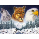 Siuvinėjimo kryželiu rinkinys &bdquo;pasidaryk pats&ldquo; deimantinis siuvinėjimas Erelis ir vilkas Leopardo deimantų tapyba mozaikos namų dekoras 20X30CM