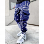 Hip Hop spausdinimo kelnės Vyri&scaron;kos kelnės Mados Streetwear sportiniai kelnės vyrams Bėgiotojai High Street Laisvos krovininės kelnės Vyrai XXXL tamsiai mėlyna
