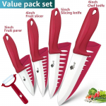 Keraminių peilių rinkinys 3 4 5 6 colių virtuvės peilių rinkinys vaisių ir daržovių pjaustymo cirkonio balto a&scaron;menų virėjo peiliai 3456inch peeler