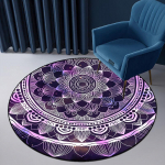 Etniniai kilimai Apvalus Bohemi&scaron;kas Mandala Kilimėlis Vaiki&scaron;kas Kilimėlis Mergaičių Kambariui Didelis Grindų Kilimėlis Apvaliam Kavos Stalieliui Svetainėje 120cm x 120cm