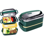 Nerūdijančio plieno Bento dėžutė suaugusiems ir vaikams, japoni&scaron;ka nepralaidi prie&scaron;piečių dėžutė, padalinta maisto produktų laikymo indų rinkinys, sukraunamas 2 sluoksniais