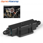 Performance Universal Inline 6-AN AN6 kuro filtro ruo&scaron;inys, aliuminio juodas 1/8 NPT prievadas