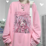 Mielos merginos, mielas animacinis filmukas japoni&scaron;ki gatvės drabužiai Harajuku rožinė, linksma Kawaii laisvalaikio vir&scaron;aus marginta, palaidi pra&scaron;matnūs vasaros moteri&scaron;ki mar&scaron;kinėliai XXL rožinė