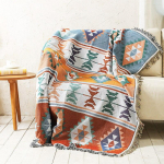 Dvipusė Bohemijos languota antklodė miegamajai sofai Dekoratyvinė antklodė Pikniko antklodė Boho Sofos užvalkalo antklodė su kutu 90x150cm
