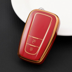 Madingas TPU automobilio raktų dėklas, pilnas dangtelis, skirtas Toyota CHR C-HR RAV4 Land Cruiser Prius Camry Corolla Prado raktų pakabuko priedams 2 Buttons raudona