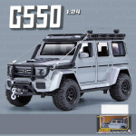 1/24 mastelio Benz G550 Diecast automobilio modelio žaislas, patraukiama atgal žaislinė transporto priemonė su garsu ir &scaron;viesa vaikams, mažiems berniukams, mergaitėms, dovanų kolekcija 1/24-20x10x10cm sidabras