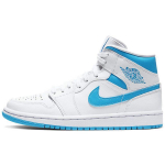Air Jordan 1 Mid UNC Moteri&scaron;ki sportbačiai Balti Karolinos-Mėlyni BQ6472-114 35.5