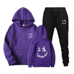 Money Smile Face Print Hoodie Pants Set Dviejų dalių Street Fashion Wear Set Poros džemperio ir kelnių rinkinys
