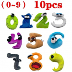 10 vnt. 0-9 numerių Lore pliu&scaron;inis žaislas personažas lėlė Kawaii i&scaron;kam&scaron;ų gyvūnėlių abėcėlė Lore pliu&scaron;iniai žaislai vaikams lavinančios dovanos 10PCS