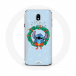 Coque pour Samsung Galaxy J5 2017 Stitch neige joyeux No&euml;l bleu