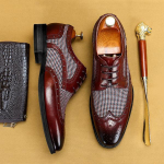 Brock Vintage Fashion džinsiniai odiniai batai vyrams 47 raudona