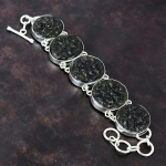 Moldavito apyrankės brangakmenių papuo&scaron;alai 925 sterlingų sidabro apyrankės rankų darbo apyrankės reguliuojamos grandinės apyrankės dovana jam gimtadienio papuo&scaron;alai Adjustable