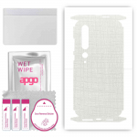 apgo Protective Skin Sticker for the back+sides compatible with Xiaomi Mi 10 Pro 5G, Full Wrap Film, Foil, Vinyl - Pattern White Fabric