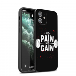 GX154 No Pain No Gain Gym Fitness Silikoninis mink&scaron;tas dėklas, skirtas iPhone 13 12 Mini 11 Pro XS Max XR X 8 7 6 6S Plus 5 5S SE 2020 m. iPhone 5 5s SE