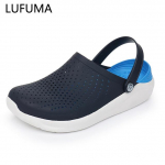 Naujiena Paplūdimio sandalai Klumpės Vasariniai kasdieniai batai Unisex Vasariniai vyri&scaron;ki plok&scaron;čiapadžiai Batai su skylėmis Vyri&scaron;kos maudymosi &scaron;lepetės Sandalijos 42 tamsiai mėlyna spalva