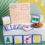 Montessori Baby Creative Toy Graphics Guminės suri&scaron;amos nagų lentos su kortelėmis Vaikystės ugdymas Ikimokyklinio amžiaus vaikai