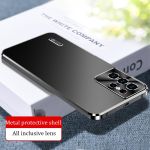 Prabangus metalinis magnetinis dėklas, skirtas Samsung Galaxy S25 S24 S23 Ultra S22 S21 Plus viso fotoaparato objektyvo apsauginis apvalkalas, aliuminio lydinio itin plonas dangtelis For Samsung S23 Ultra juoda
