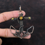 Tigro akies pakabukas varine viela apvyniotas pakabukas Rankų darbo inkaro pakabukas Tikras brangakmenis papuo&scaron;alas Dovana jam Gimimo akmenų pakabukas vario papuo&scaron;alai