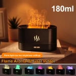 C tipo aromatinis difuzorius oro drėkintuvas Ultragarsinis Cool Mist Maker Fogger Led eterinis aliejus su liepsnos lempos difuzoriaus kvapu Pradžia juoda