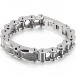 Rokenrolas 12MM 316L nerūdijančio plieno liejamas metalinis dviračio grandinėlė vyri&scaron;kos apyrankės vyrams berniukams dviratininkams papuo&scaron;alai priedai dovanos 20.5CM sidabras