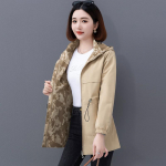 Moteri&scaron;ka lauko vėjui atspari striukė pavasario ir rudens 2 &scaron;onų dėvėjimo striukė su gobtuvu Vidutinio ilgio striukė ilgomis rankovėmis S