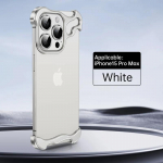 Prabangus metalo titano lydinio netaisyklingas telefono dėklas, skirtas iPhone 16 15 14 Plus 13 12 Pro Max Alien aliuminio objektyvo žiedo apsauginis dangtelis For iPhone 16 Pro sidabras