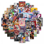 63 anime plakatai ir japoni&scaron;ki lipdukai: Vandeniui atsparus dekoras miegamajam, sienai ar darbalaukiui