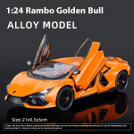 1/24 Lamborghini Revuelto Lydinio Metalinis Diecast Modelis Automobilis Garsas ir &Scaron;viesa Vaikų Žaislai Kolekcionavimas Hobiai Dovanos Bernams Dovana oranžinė
