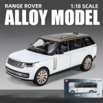 2024 m. 1/18 &bdquo;Land Range Rover&ldquo; visureigio lydinio automobilio modelis, liejamas metalinis visureigio automobilio modelis, garso ir &scaron;viesos imitacija, žaislas vaikams, dovana balta