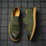 Vyri&scaron;ki oficialūs batai 2024 m. ruduo Nauji Brogue stiliaus vyri&scaron;ki odiniai batai Vintažiniai raižyti oficialūs plok&scaron;čiapadžiai Vyri&scaron;ki vestuviniai batai Didelis dydis 46 46 chaki