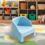 Children's Stool with Back for Easy Shoe Changing in Living geltona