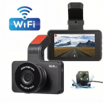 HD Dashcam Wireless WiFi sujungia priekinį ir galinį dvigubą objektyvą su atvirk&scaron;tine vaizdo automobilio juodąja dėže, automobilio DVR, automobilio stebėjimo kamera Dual cam with Wifi