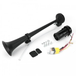 180 hercų garsinis signalas 12V universalus 17 colių 150DB vieno vamzdžio kompresorius automobiliui sunkvežimiui traukiniui motociklui automobilio oro signalas super garsus juoda