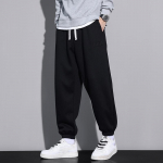 Vyri&scaron;kos medvilninės bėgimo kelnės, didelio dydžio 8XL 7XL 6XL sportinės, kuprinės kelnės, stingančios hip-hopo laisvos haremo kelnės 4XL (36-38) juoda