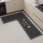 L formos sugeriantis virtuvės kilimėlis &ndash; mink&scaron;tas, atsparus ne&scaron;varumams, lengvai prižiūrimas, diatomito purvo grindų kilimėlis 100x150cm