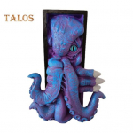 &bdquo;Octopus Bookend Book Nook&ldquo; 3D a&scaron;tuonkojų statulos knygų lentynos dekoras Vintage Fantasy Octopus knygos galo kam&scaron;tis, skirtas namų biuro knygų lentynai papuo&scaron;ti mėlyna