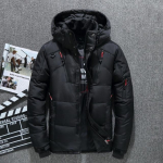 Kalėdų dovana Vyri&scaron;ka pūkinė striukė Snow Parkas Vyri&scaron;ki &scaron;iltai gobtuvai su vėjui atspariu žieminės pūkinės striukės vir&scaron;utiniai drabužiai M juoda
