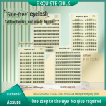 Savaime lipnios skaidrios kotelio saulėgrąžų natūralios netikros blakstienos - pradedantiesiems draugi&scaron;kos trigubos Sunflower 9-11mm No Gift