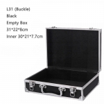 Ne&scaron;iojamas aliuminio ne&scaron;iojamas dėklas su slaptažodžiu, saugos įranga, instrumentų laikymas, kelioninis rankinis įrankių dėžė su užraktu L31 Black Buckle Empty box
