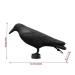 Dervos varno statula - realisti&scaron;ka varno skulptūra lauko Helovino dekorui, kūrybingam kiemo ar sodo gyvūnų dekoravimui &scaron;viesiai žalios spalvos