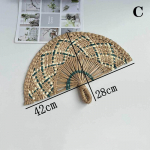 Rankomis pintas &scaron;iaudinis vėduoklis Dekoratyvinis rankų darbo pusapskritis pintas vėduoklis Vasaros vėsinimo vėduoklis Ne&scaron;iojamas vėduoklis Dovana Namų dekoras