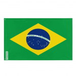 Brazilijos vėliava &ndash; 120 x 180 cm &ndash; Atsparus poliesteris &ndash; 2 metalinės kilpos &ndash; Naudojimui patalpose / lauke &ndash; Pikselių forma gryna