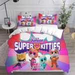Super Katytės Kittydale Patalynės Komplektas Animacinis Katės Lova Reikmenų Rinkinys Vaikams Antklodės Užvalkalas Lovos Antklodės Komplektas Patalynė Gimtadienio Dovanos 100x135cm white