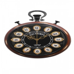 30 cm Victoria sieninis laikrodis, vintažinio stiliaus su aukso spalvos rėmeliais, rudas medinis rėmas, 1792 kolekcija