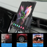15W Belaidis automobilinis įkroviklis sulankstomam ekranui, didelis padelis, Qi greito telefono įkrovimo laikiklis Samsung Galaxy Z Fold 3 2 5G, iPhone 13 Pro Max