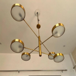 Modernus LED sietynas su besisukiojančiomis rankenomis 6-ių rankenų būgno gaubto lubų &scaron;viestuvas 139,7 cm reguliuojamas pakabinamas valgomojo stalui, virtuvei