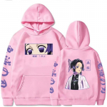 Anime Demon Slayer Kochou Shinobu Grafinis Spausdintas Su Gobtuvu Vyri&scaron;kas Moteri&scaron;kas Džemperis Kasdienis Laisvas Gatvės Drabužis Harajuku Unisex Džemperis S