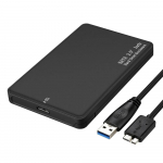 Juoda 2,5 colio HDD dėžutė USB 3.0 SATA i&scaron;orinis kietojo disko korpusas Didelės spartos HDD dėklas Palaiko iki 2 TB Be varžtų PC juoda